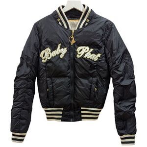 Vintage Y2K 2000's Baby Phat Women's M Black Goose Down Bomber Jacket